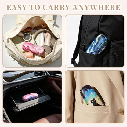WOZEAH Eyeglasses Case Hard Shell, Protective Glasses Case for Women Men, Portable Eyeglass Holder Box with Cleaning Cloth - color: Apricot Blossoms