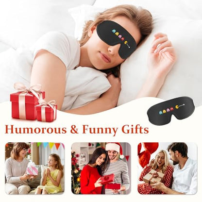 Funny 3D Zero Pressure Sleep Eye Mask for Men Women Side Sleeper, Adjustable Blackout Soft Breathable Eye Masks for Travel Nap Night Sleep, Funny Christmas Humorous Gift Stocking Stuffers - color: Game