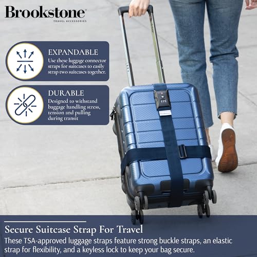 Brookstone Luggage Strap 2-in-1 TSA-Approved Expandable Strap - color: Blue, size: One Size