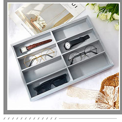 Amylove 2 Pack Sunglasses Organizer Tray Velvet Holder,8 Grids,Gray - color: Gray, size: 8 Grids