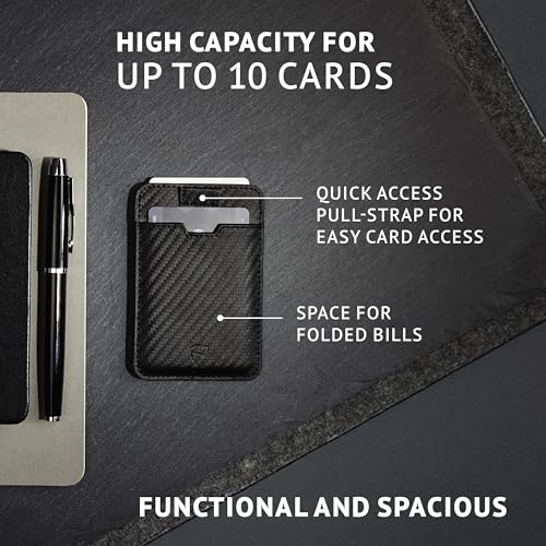 Vaultskin CHELSEA Slim Leather Card Wallet for Men, RFID (Carbon) - color: Carbon Black