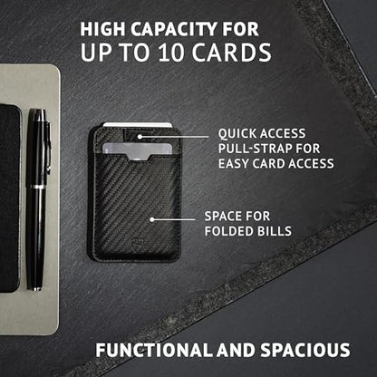 Vaultskin CHELSEA Slim Leather Card Wallet for Men, RFID (Carbon) - color: Carbon Black