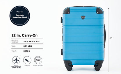 Travelers Club Phoenix Luggage, Blue Moon, 22-Inch Carry-On - color: Blue Moon, size: 1-Piece (22" Carry-On)