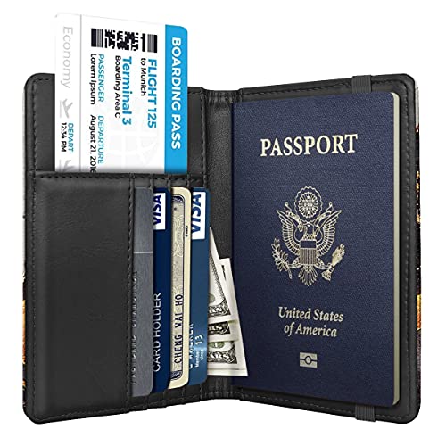 Coco Rossi Passport Holder for Travel Women Slim RFID Passport Cover Wallet - color: Grey Marble