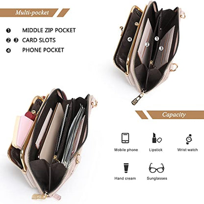 Montana West Crossbody Cell Phone Purse for Women RFID Blocking Cellphone Wallet - color: Wallet Khaki