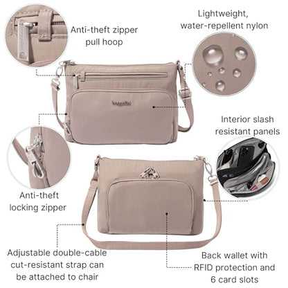 Baggallini Securtex Anti-Theft Keepsake Crossbody - color: Moonrock