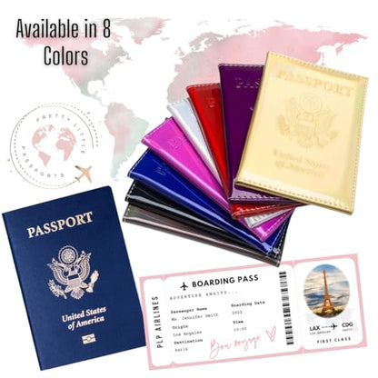 Chrome Passport Cover Vaccine Card Holder Combo, Passport Holder with Vaccine Card Slot (Grey) - color: Grey
