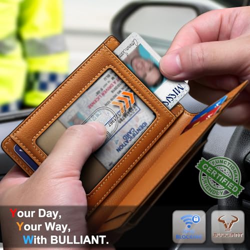 BULLIANT Magnetic Slim Leather Pocket Wallet Money Clip For Men 12Cards - color: Coffee7740