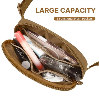 Fanny Pack for Women Men, Waterproof Lightweight Crossbody Bag - color: 7.Brown upgrade