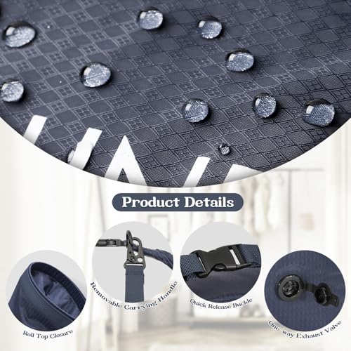 Travel Laundry Bag, Vacuum Compression Dirty Clothes Travel Bag - color: Navy Blue, size: Medium