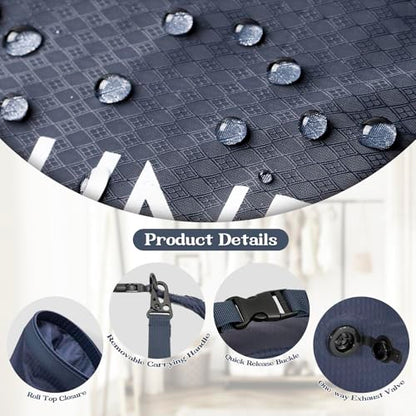 Travel Laundry Bag, Vacuum Compression Dirty Clothes Travel Bag - color: Navy Blue, size: Medium