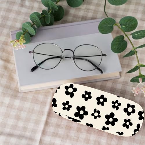 CREATCABIN Hard Shell Glasses Case Leather Sunglasses Cases Eyeglasses Holder Pouch - style: Flower