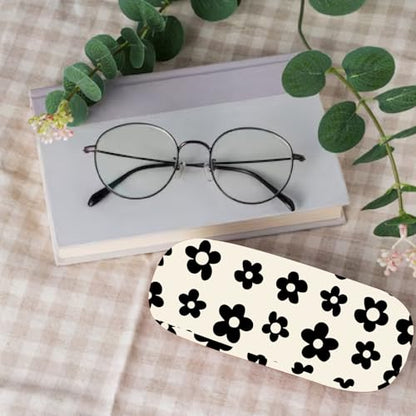 CREATCABIN Hard Shell Glasses Case Leather Sunglasses Cases Eyeglasses Holder Pouch - style: Flower
