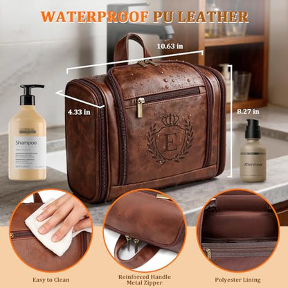 Thoughtful Christmas Mens Gifts for Him Large Hanging Toiletry Bag E - color: Cognac, style: E