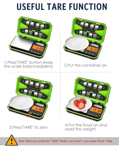 Digital Pocket Scale Jewelry Scale with LCD Display - size: 500g/0.01-Green