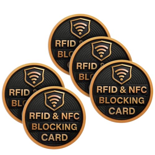 SaiTech IT 5 Pack Round Shape RFID Blocking Card for Credit Card, Black - color: Black - Round
