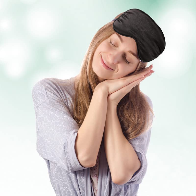 BBTO 4 Pack Silk Sleep Eye Mask, Black, Navy Blue, Dark Green, Gray - color: Black, Navy Blue, Dark Green, Gray