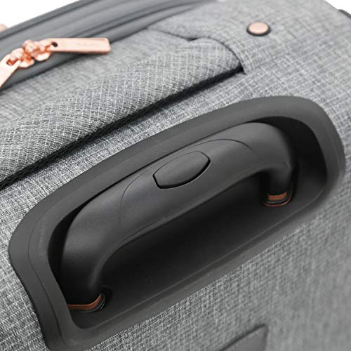 kensie Hudson Softside 3-Piece Spinner Luggage Set, Heather Gray - color: Heather Gray