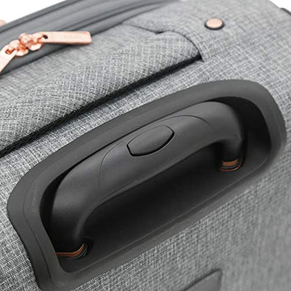 kensie Hudson Softside 3-Piece Spinner Luggage Set, Heather Gray - color: Heather Gray
