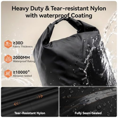 Travel Laundry Bag, Vacuum Compression Waterproof Dirty Clothes Bag - color: Black-2Pack