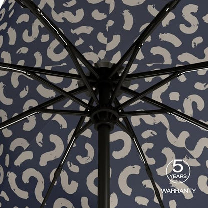 Knirps A.200 Medium Duomatic Windproof Umbrella for Adults – Automatic Open Close 38.5" Canopy, Travel Case Included - color: Cone Navy