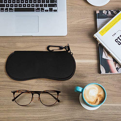 MoKo Sunglasses Soft Case Ultra Light Neoprene Zipper Eyeglass Case for Men Women - color: Aa-black