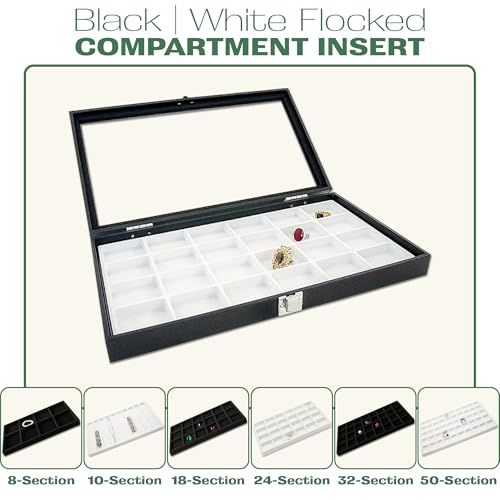The Display Guys 2-Pack 50-Compartment Jewelry Tray Insert, Black - color: Black, size: Compartments - 50
