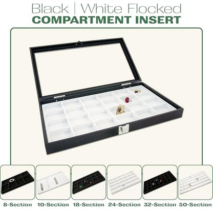 The Display Guys 2-Pack 10-Compartment Vertical Jewelry Tray Insert, White - color: White, size: Compartments - 10