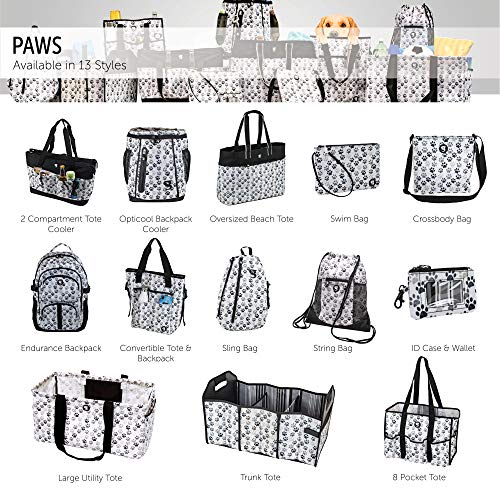 geckobrands 2 in 1 Convertible Tote and Backpack - Versatile and Durable for Travel, Gym, Beach, and Everyday Use - color: Paws