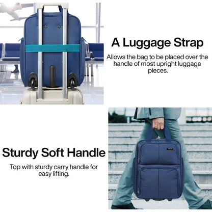 Hanke 16 Inch Underseat Carry On Luggage with 2 Wheels Airline Approved - color: Blue, size: 16 Inch