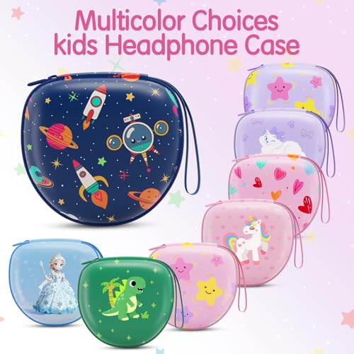 Kids Headphones Case for Folding Headphone, Light Blue(Case Only) - color: Snow Princess Blue