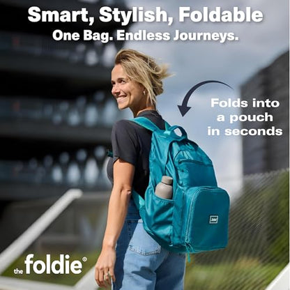 The Foldie Packable Backpack for Travel 32L - Lightweight Foldable Backpacks with Trolly Sleeve & RFID Protection - Water-repellent Casual Daypack Backpacks for Hiking, Camping & Gym - Lilac - color: Lilac