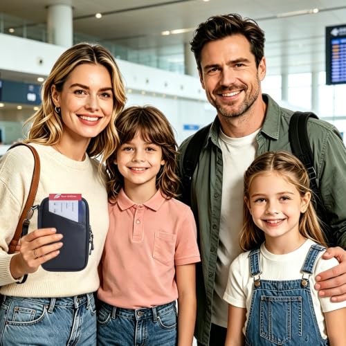 Leather passport holder black Family passport wallets 4
