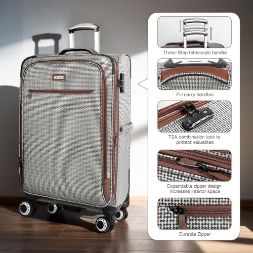 2-Piece Softside Luggage Set（20/26in）, Expandable,TSA LOCK - color: COLOR-8