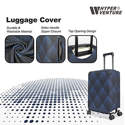 HYPER VENTURE Travel Luggage Cover Suitcase Protector Fits 27-30 Inch, L - color: Blue Cube, size: L
