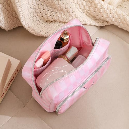 RSRSLEII Waterproof Striped Travel Makeup Bag(02 Compartments) - color: 02 Compartments