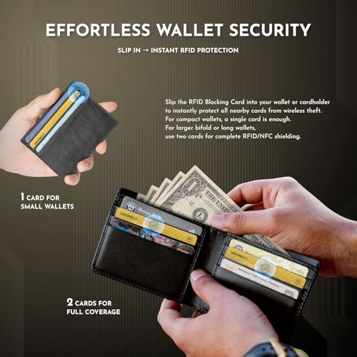 RFID Blocking Cards 6 Pack | Anti-Theft Contactless NFC Protection for Debit Credit Cards & Wallet | Slim & Durable | 2 RFID Sleeves Included | Gold