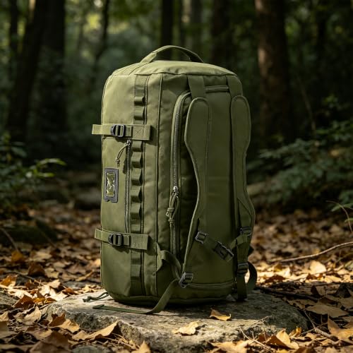 60L Duffle Bag for Travel Gym & Sports Duffel Bag Backpack for Men - color: Green