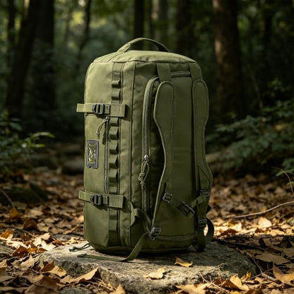 60L Duffle Bag for Travel Gym & Sports Duffel Bag Backpack for Men - color: Green