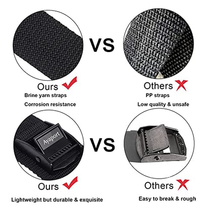 Ayaport Lashing Strap Tie Down Straps with Adjustable Cam Buckle Nylon Cinch Strap for Packing Cargo, Bike, Luggage Black 2 Pcs (Black, 0.75'' x 4') - size: 0.75" x 4'