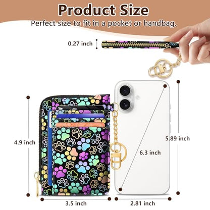 GIANCOMICS Slim Wallet Women, Credit Card Holder, Small Rfid Dog Paw Case - color: Dog Paw