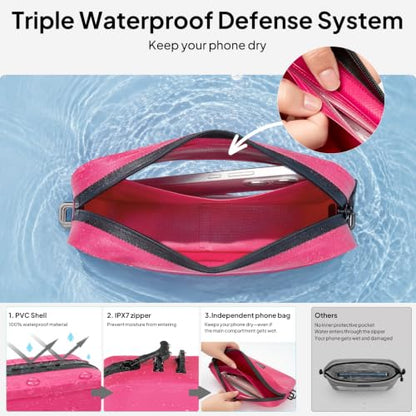 Waterproof Fanny Pack for Women & Men, Waterproof Belt Bag for Swimming - color: Pink