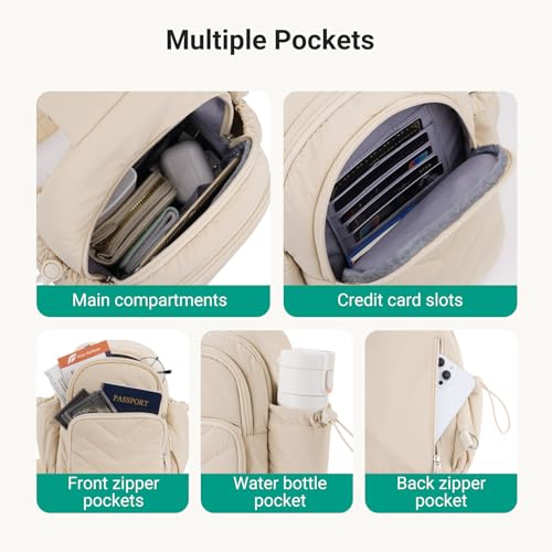 MOSISO Small Sling Bag for Women, Puffer Crossbody Bag Daypack