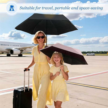 TOPSAIL Mini Umbrella for Travel, UPF 50+ UV Sun & Rain Protection, Compact 6k Folding Pocket Umbrella with Case for Purse, Backpack - color: Black
