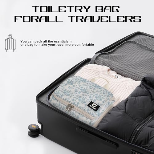 Goloni Hanging Toiletry Bag for Men Women, Water-Resistant Organizer - color: Flower