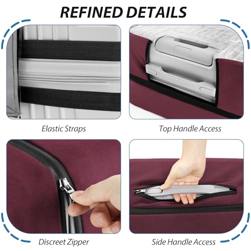 Transparent PVC Suitcase Cover, No Disassembly Required Clear Luggage Protector Suitcase Cover - color: Red, size: 28