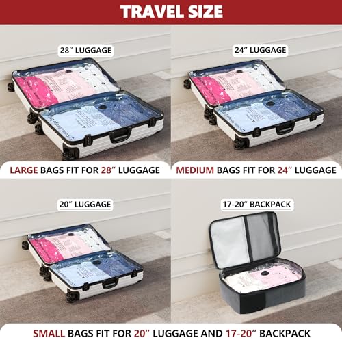 Vacuum Seal Bags for Clothing Travel with Electric Pump, 8 Medium - size: 8 Medium