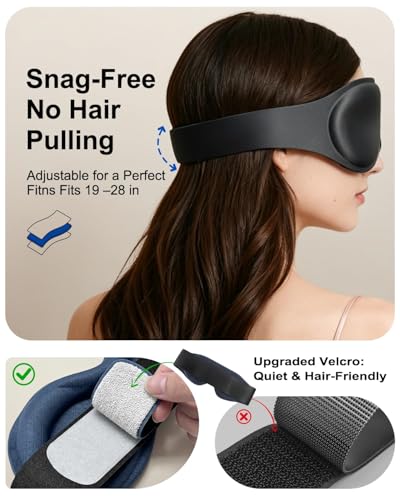 Weighted Eye Mask for Sleeping, 100% Blackout Sleep Mask for Women and Men - color: Black