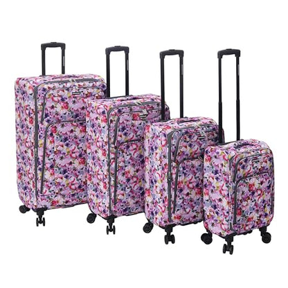 Karriage-Mate 4-Piece Expandable Softside Luggage Set with Spinner Wheels, Lightweight Travel Suitcases for Trips (WC) - color: WC