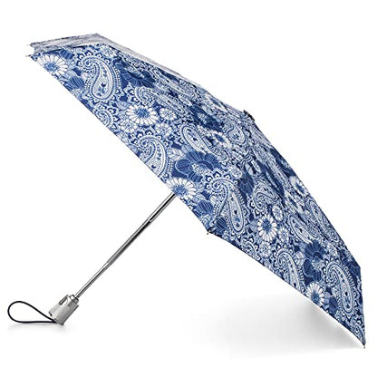 totes Womens and Mens Auto Open Close Compact Waterproof Lightweight Umbrella - color: Nautical Paisley